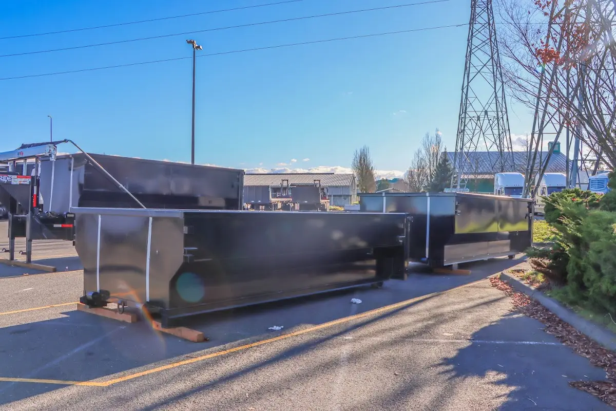 Roll-off dumpster ready for waste disposal at job site for 20 Yard Dumpster Rental in Waynesville